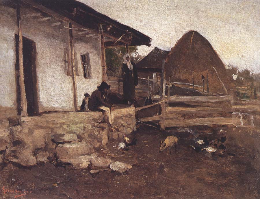 Peasant Sitting in Front of his House